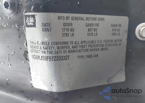 2007 Saturn Ion 2 from USA, damaged, VIN 1G8AJ58F57Z203327